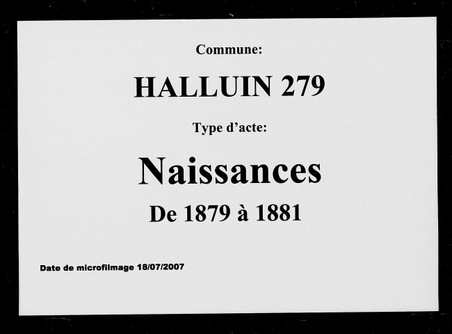 HALLUIN / N [1879-1881]
