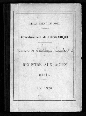 COUDEKERQUE-BRANCHE - Section A / D [1926 - 1926]