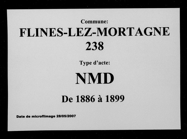 FLINES-LEZ-MORTAGNE / NMD [1886-1899]