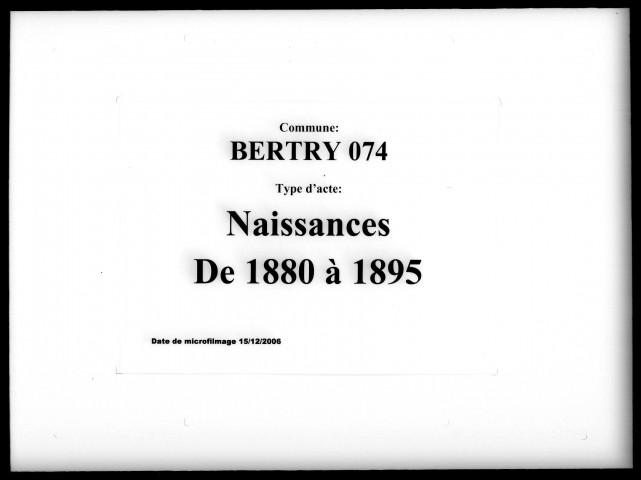 BERTRY / N [1880-1895]