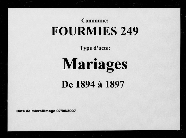 FOURMIES / M [1894-1897]