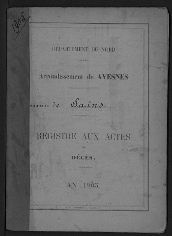 SAINS-DU-NORD / D [1905 - 1905]