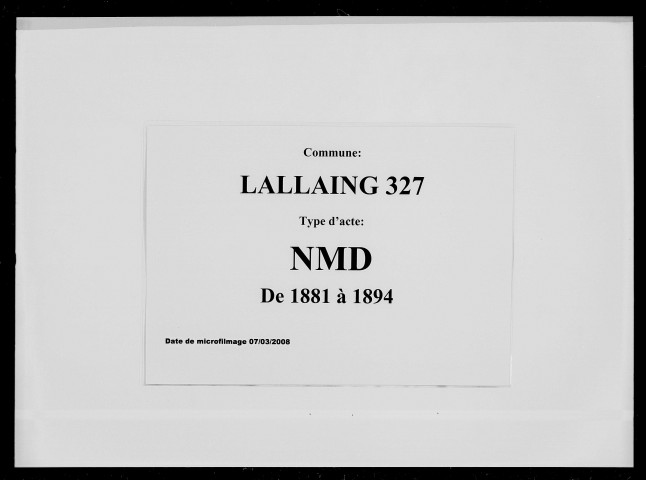 LALLAING / NMD [1881-1894]