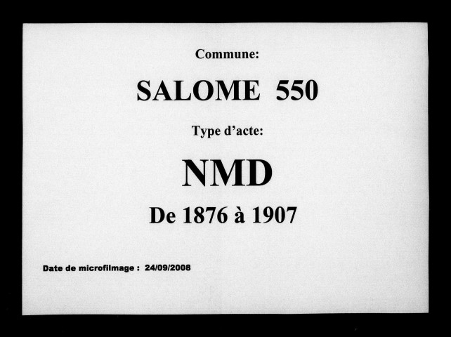 SALOME / NMD [1876-1907]