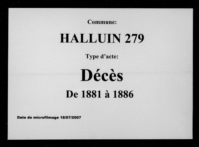 HALLUIN / D [1881-1886]