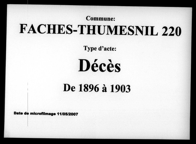 FACHES-THUMESNIL / D [1896-1903]