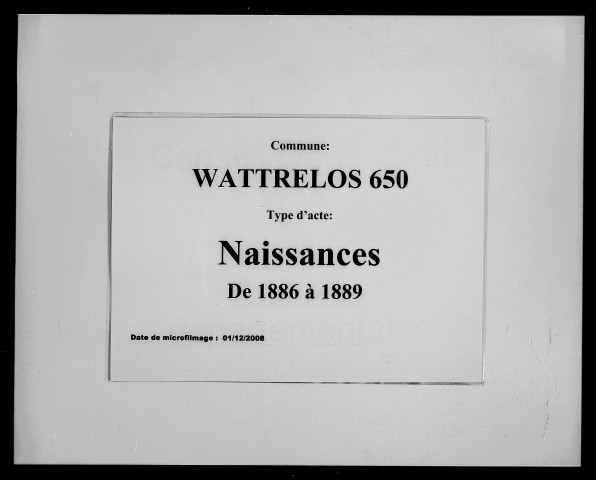 WATTRELOS / N [1886-1889]