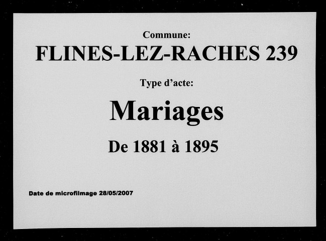 FLINES-LEZ-RACHES / M [1881-1895]