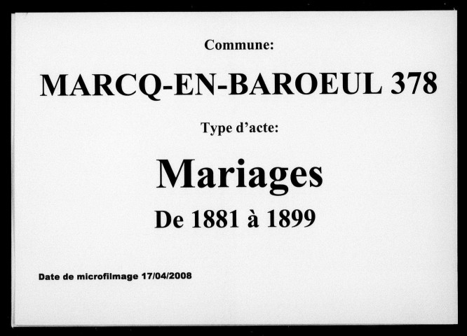 MARCQ-EN-BAROEUL / M [1881-1899]