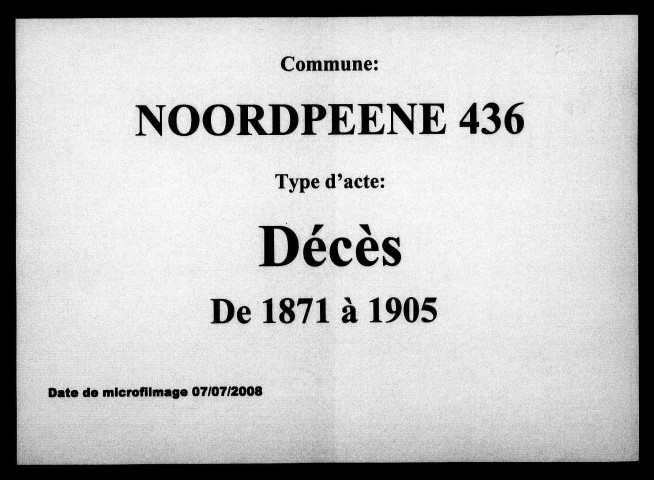 NOORDPEENE / D [1871-1905]