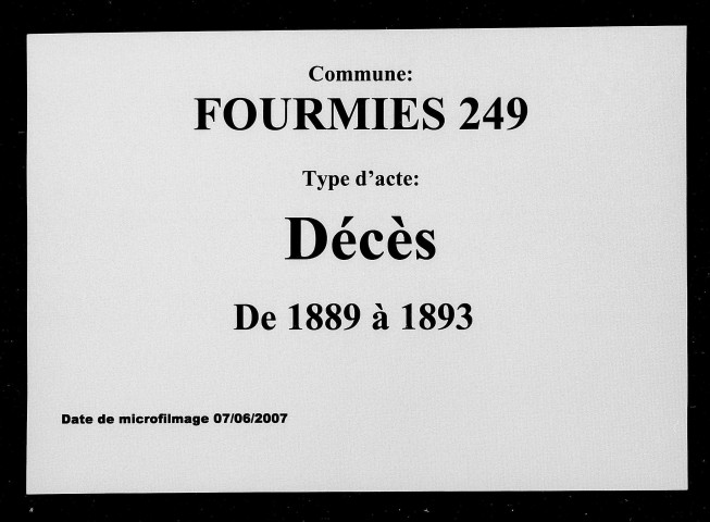FOURMIES / D [1889-1893]
