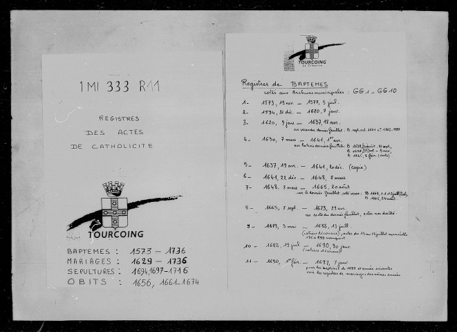 TOURCOING / M [1661-1674]