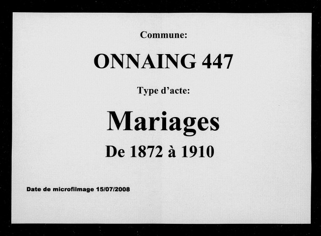 ONNAING / M [1872-1910]