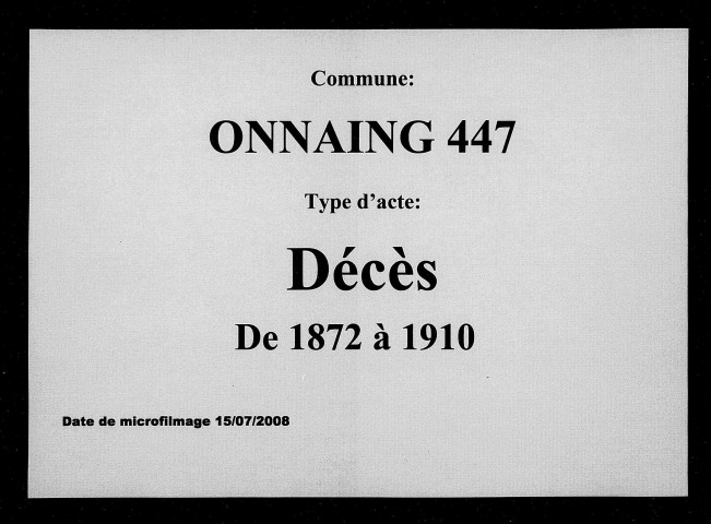 ONNAING / D [1872-1910]