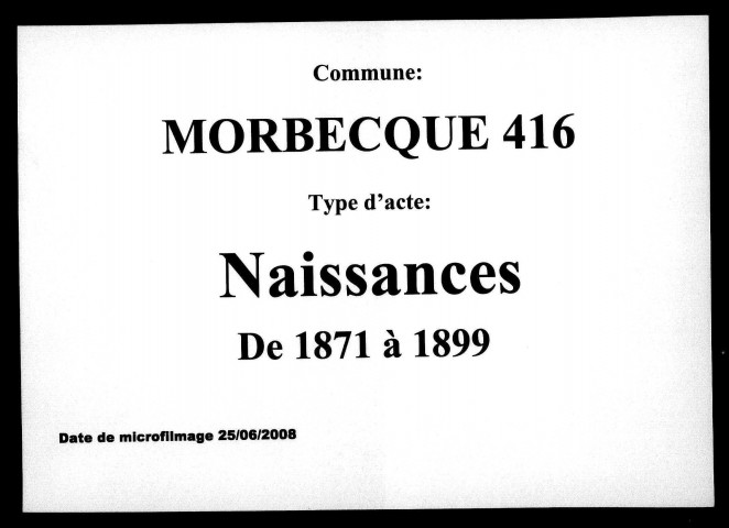 MORBECQUE / N [1871-1899]