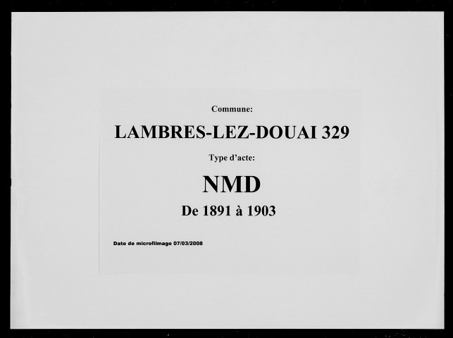 LAMBRES-LEZ-DOUAI / NMD [1891-1903]