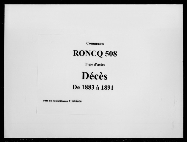 RONCQ / D [1883-1891]