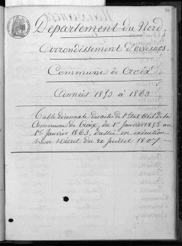 CROIX-CALUYAU / 1853-1862