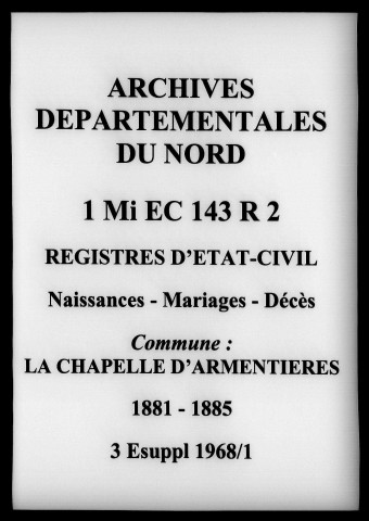 LA CHAPELLE-D'ARMENTIERES / N, Ta [1881-1890]