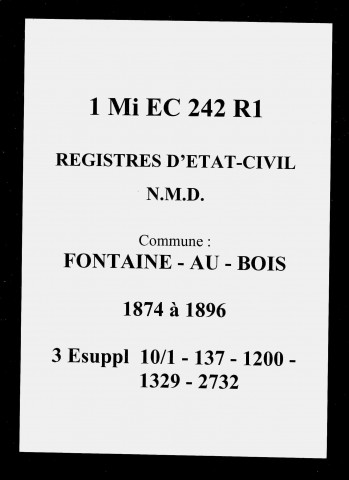 FONTAINE-AU-BOIS / NMD [1874-1896]
