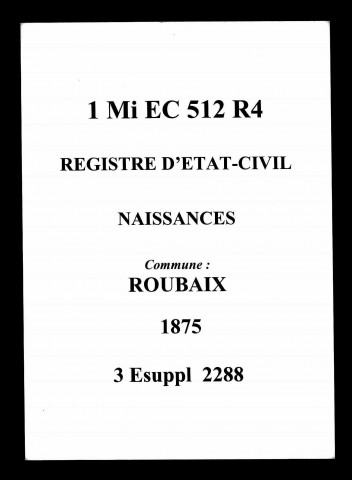 ROUBAIX / N [1875-1875]