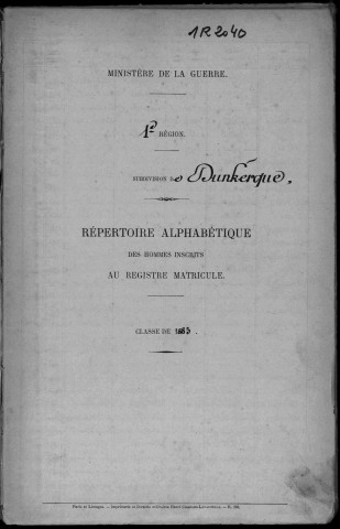 1883 : DUNKERQUE