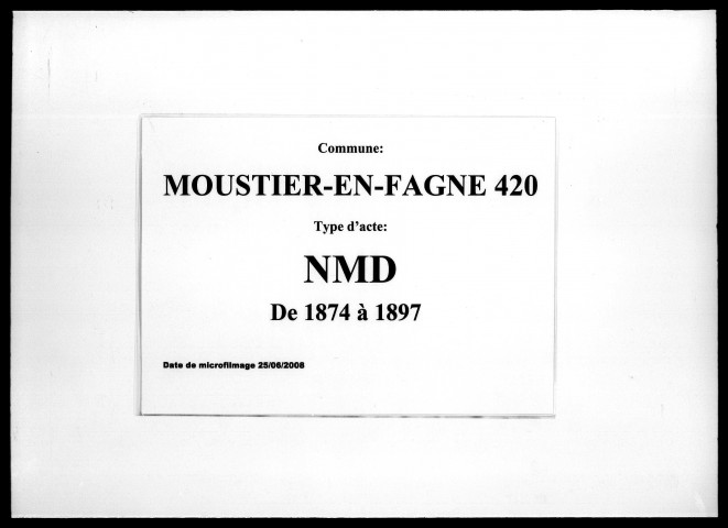 MOUSTIER-EN-FAGNE / NMD [1874-1897]