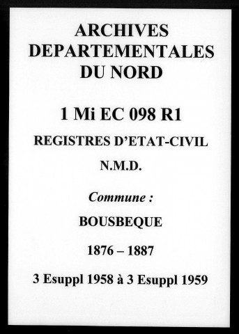 BOUSBECQUE / NMD [1876-1887]