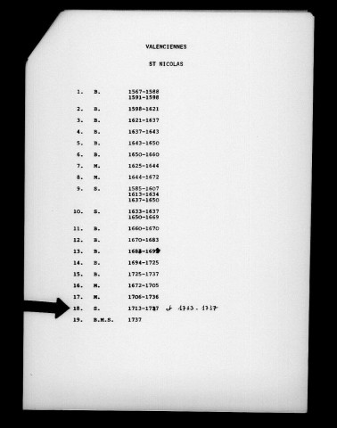 VALENCIENNES (SAINT NICOLAS) / S [1713-1727]