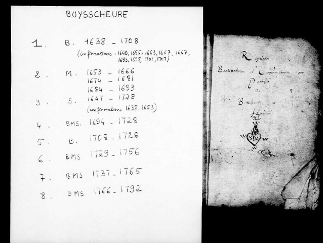 BUYSSCHEURE / BMS (mélange) [1638-1737]