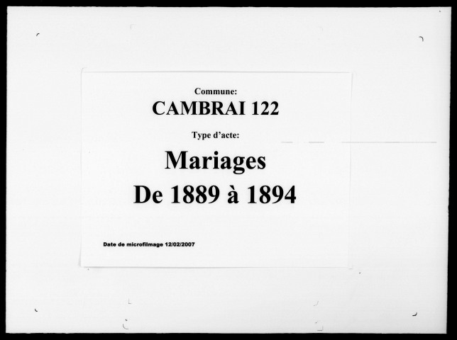 CAMBRAI / M [1889-1894]