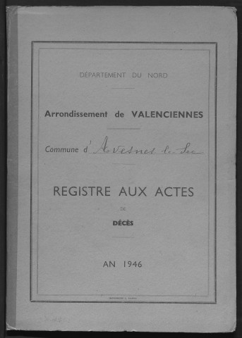 AVESNES-LE-SEC / D [1946 - 1946]
