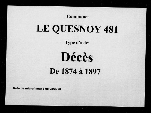 LE QUESNOY / D [1874-1897]