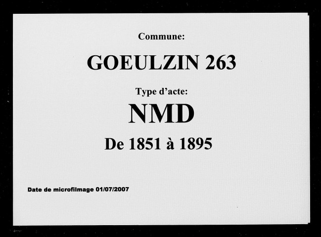 GOEULZIN / NMD [1851-1895]