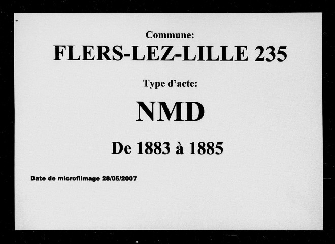 FLERS-LEZ-LILLE / NMD [1883-1885]