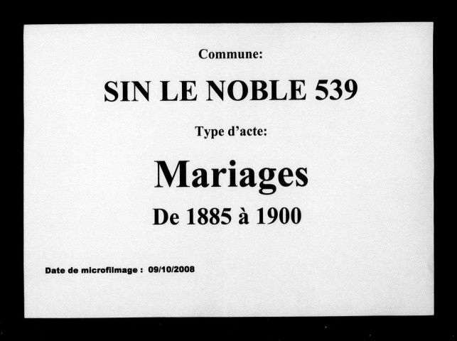 SIN-LE-NOBLE / M [1885-1900]