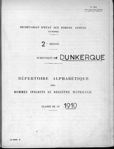 1910 : DUNKERQUE