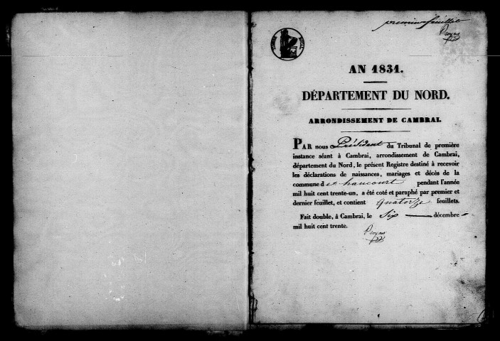 HAUCOURT-EN-CAMBRESIS / NMD [1831-1880]