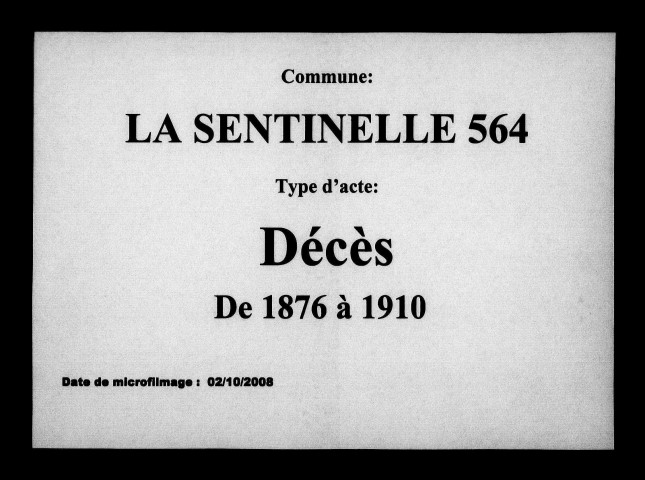 LA SENTINELLE / D [1876-1910]