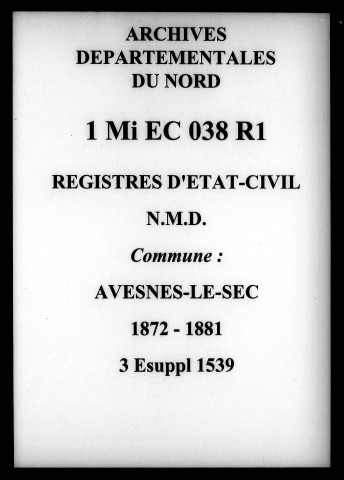 AVESNES-LE-SEC / NMD, Ta [1872-1881]