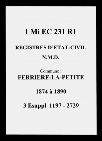 FERRIERE-LA-PETITE / NMD [1874-1890]
