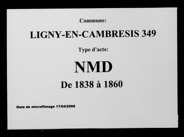 LIGNY-EN-CAMBRESIS / NMD [1838-1860]