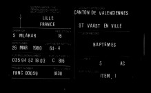 VALENCIENNES (ST VAAST EN VILLE) / B [1679-1737]