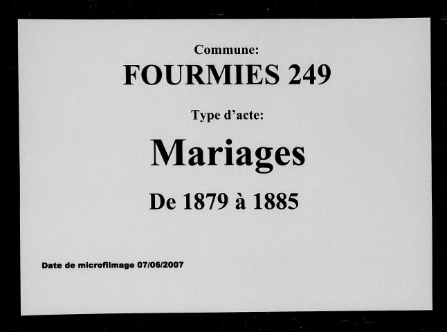 FOURMIES / M [1879-1882]