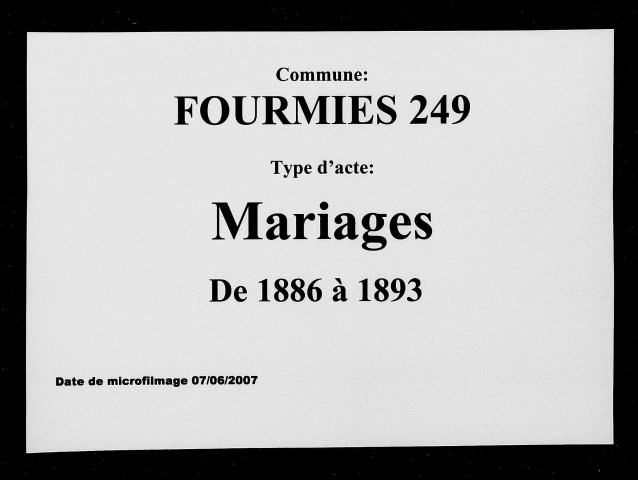 FOURMIES / M [1886-1893]