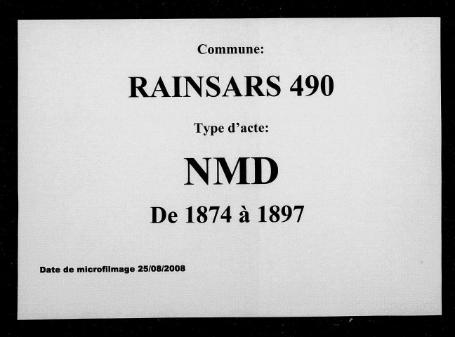RAINSARS / NMD [1874-1897]