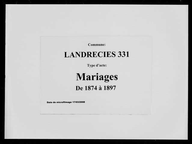LANDRECIES / M [1874-1897]