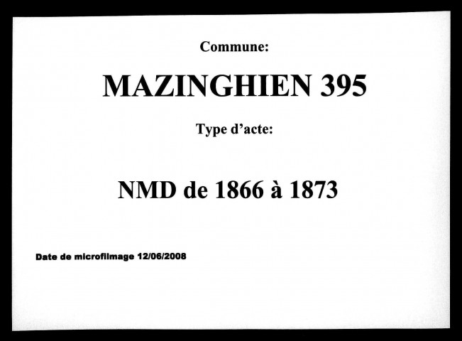 MAZINGHIEN / NMD [1866-1873]