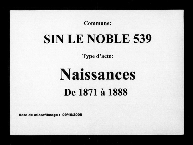 SIN-LE-NOBLE / N [1871-1888]