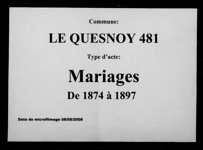 LE QUESNOY / M [1874-1897]